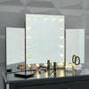 Image of Beauty LED Light Table Top Tri 3 Way Fold Folding Dressing Table Vanity Mirror
