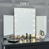 Image of Beauty LED Light Table Top Tri 3 Way Fold Folding Dressing Table Vanity Mirror