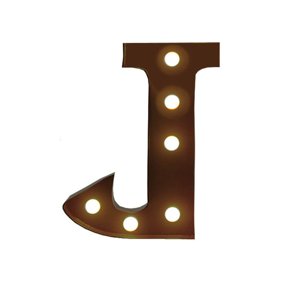 LED Metal Letter Lights Free Standing Hanging Marquee Event Party D?cor Letter J