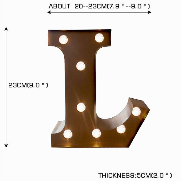 LED Metal Letter Lights Free Standing Hanging Marquee Event Party D?cor Letter L