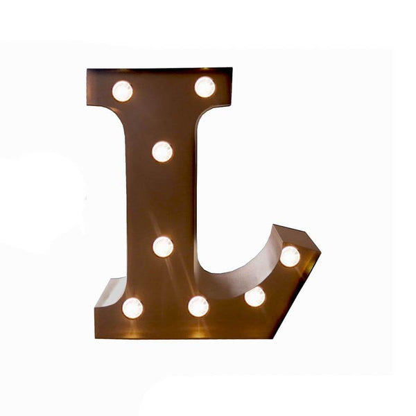 LED Metal Letter Lights Free Standing Hanging Marquee Event Party D?cor Letter L