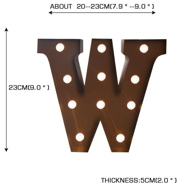 LED Metal Letter Lights Free Standing Hanging Marquee Event Party D?cor Letter W
