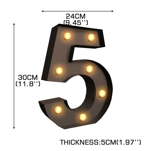 LED Metal Number Lights Free Standing Hanging Marquee Event Party D?cor Number 5
