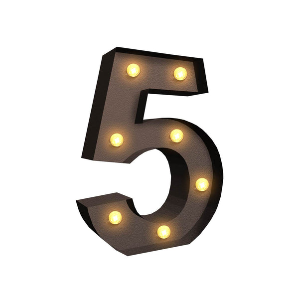 LED Metal Number Lights Free Standing Hanging Marquee Event Party D?cor Number 5