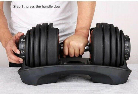 1 x 24kg Adjustable Dumbbell Home GYM Exercise Equipment Weight Fitness -PRESALE