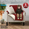 Image of 1 Seater Couch Sofa Cover Removable Quilted Slipcover Pet Kids Protector With Strap