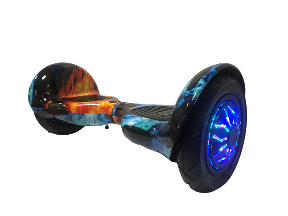 Self Balancing Scooter Electric Hoverboard 10 inch – Fire & Ice Style + LED lights [Free Carry Bag & Bluetooth]