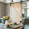 Image of 2.44M Antique Classic Style Single Sliding Barn Door Hardware Track Roller Kit