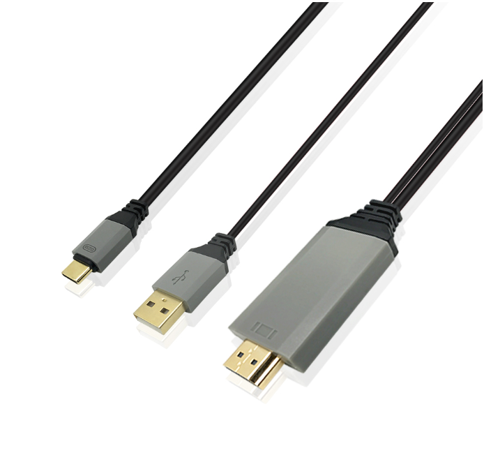 USB 3 In 1 Type C To HDMI Cable With USB Power Charging