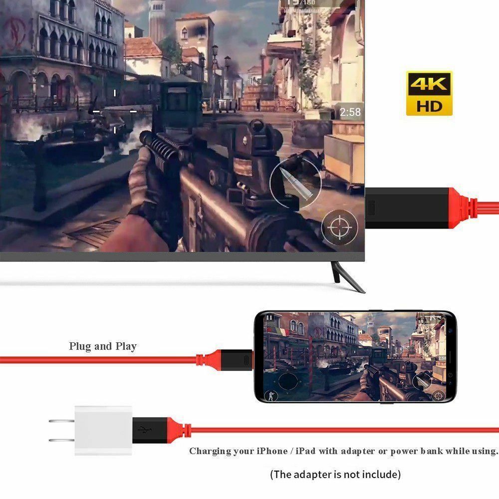 USB 3 In 1 Type C To HDMI Cable With USB Power Charging