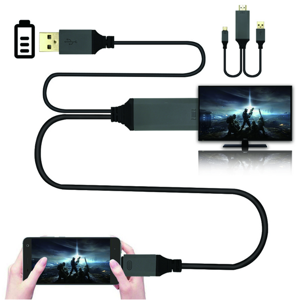 USB 3 In 1 Type C To HDMI Cable With USB Power Charging